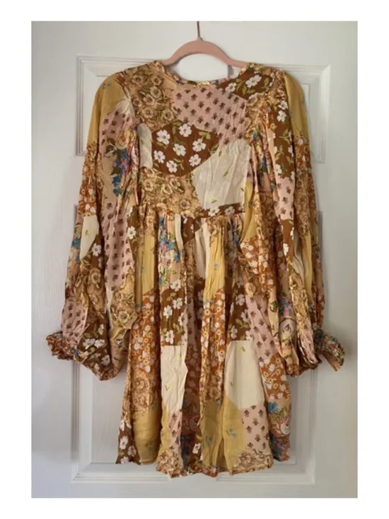 Spell Freda Boho Mini Dress in Amber - Size Small - Picture 7 of 9